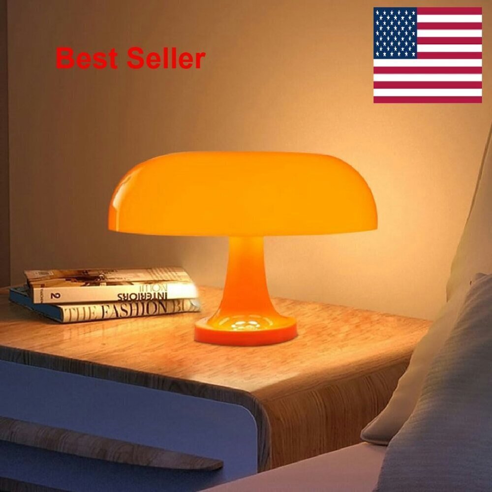 Retro Mushroom Table Lamp Mid Century Modern Dimmable Lighting Decor